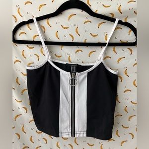 Zip up cropped camisole